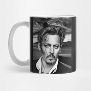 Jonny Portrait Illustration Support Depp Trail Digital Art Mug